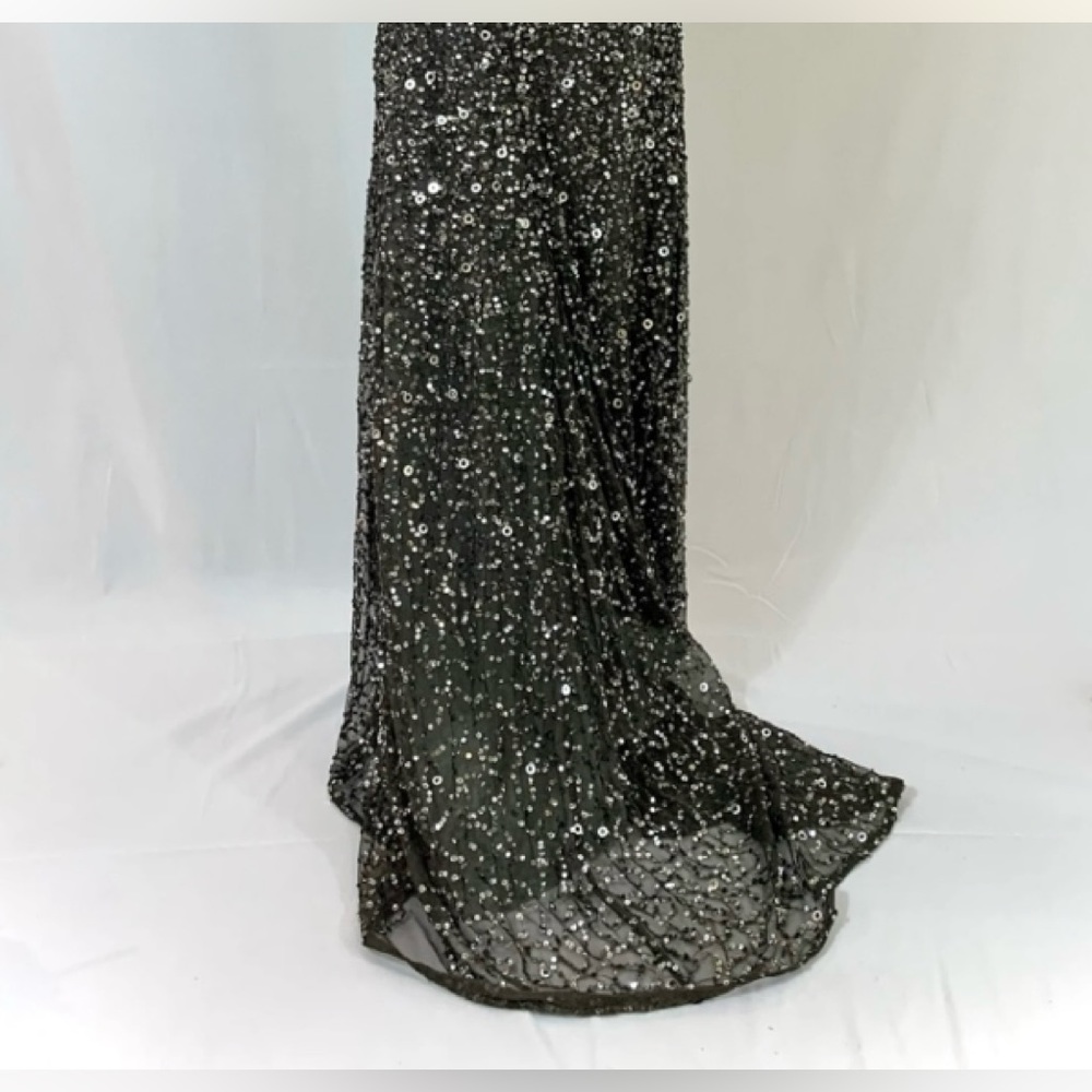 Adrianna Papel cap sleeve sequin dress in pewter